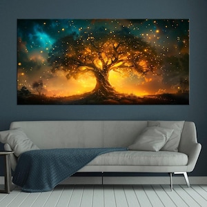 Yggdrasil canvas wall art Tree of Life Norse Mythology wall art Celtic Tree of life Spiritual Large canvas art