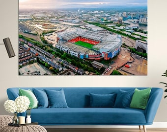Old Trafford Canvas Print, Manchester United Stadium Wall Art