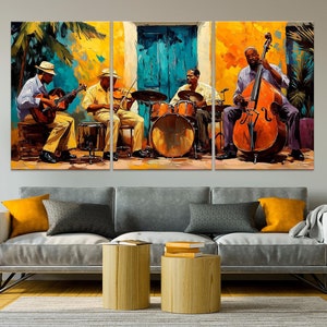 Music wall art Jazz Band canvas print African American art Jazz wall art Gifts for Musicians Large canvas art
