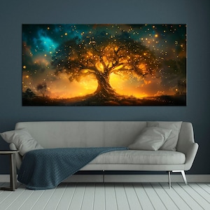 Yggdrasil canvas wall art Tree of Life Norse Mythology wall art Celtic Tree of life Spiritual Large canvas art