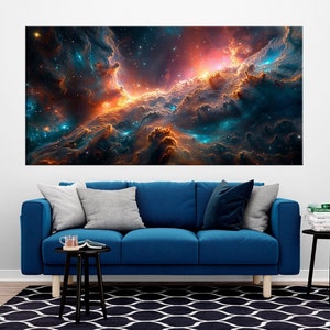 Space wall art Galaxy Nebula canvas print Sci fi art Outer Space Large canvas art Space gifts Living room decor