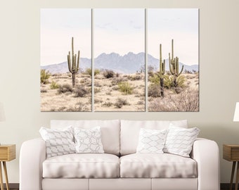 Arizona Desert print Cactus canvas wall art Desert Landscape print Arizona wall art Desert Cactus Art Large canvas art
