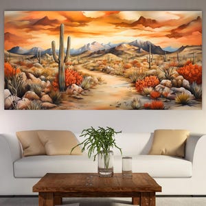 Arizona Desert large canvas wall art prints Southwestern decor Desert landscape print Desert wall art Living room decor