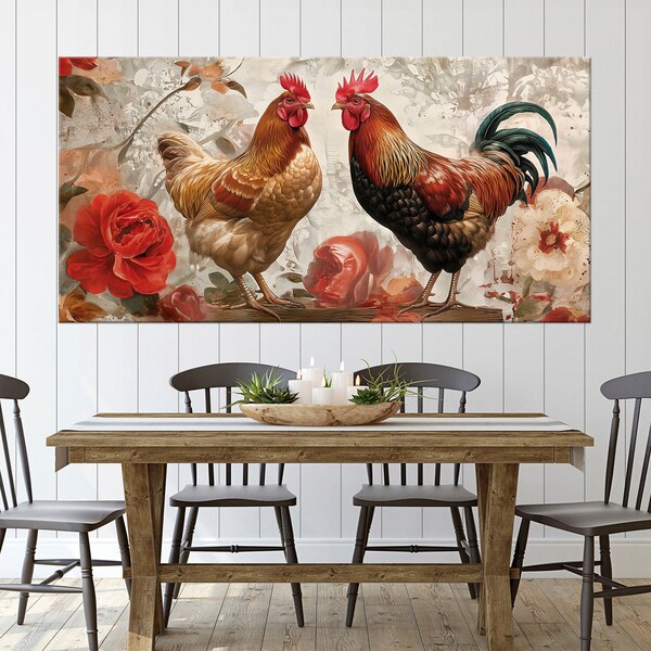 Rooster Kitchen Art - Etsy