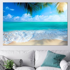 Tropical Beach wall art Ocean Beach print Large canvas art Ocean art Tropical landscape Nature wall art Living room