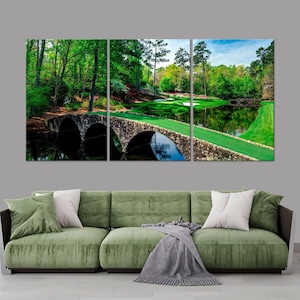 Golf Course print Augusta National Golf Club wall art canvas Golf wall decor Large wall art Amen Corner Golf gifts for men Travel USA canvas
