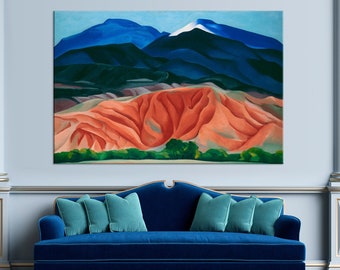 Georgia O&#39;Keeffe Black Mesa Landscape prints Famous painting print New Mexico Mountain wall decor Large canvas art