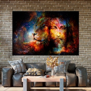 Cuadro León - Etsy