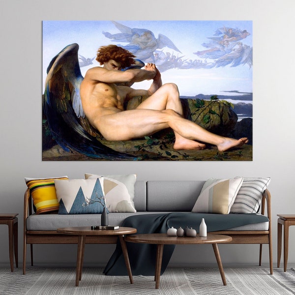 Fallen Angel wall art Alexandre Cabanel Reproduction print Fallen Angel painting print Large canvas art Renaissance art