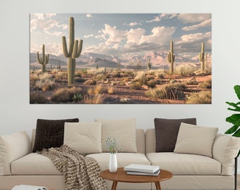 Arizona Desert canvas print Southwestern art Desert Landscape print Wilderness Nature wall art Living room decor