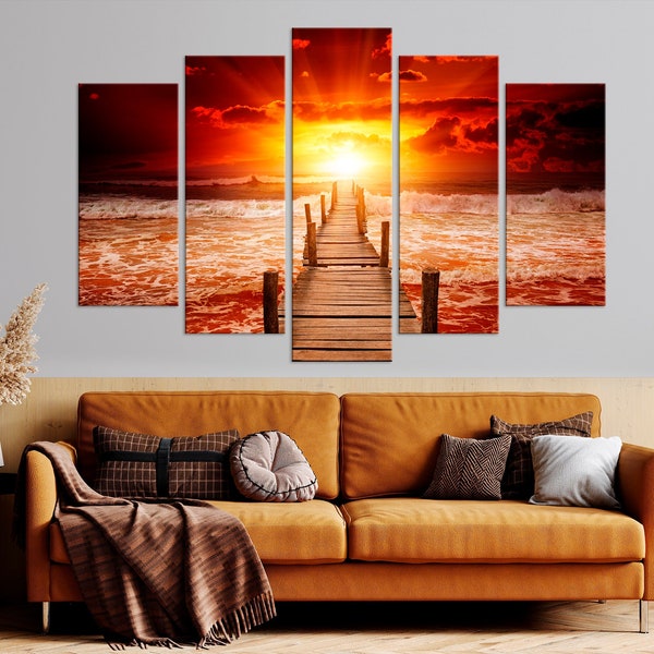 Canvas Wall Art Sunset Etsy