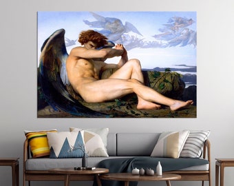 Fallen Angel wall art Alexandre Cabanel Reproduction print Fallen Angel painting print Large canvas art Renaissance art