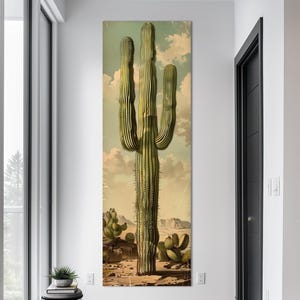 Saguaro Cactus Canvas Wall Art, Arizona Desert Decor
