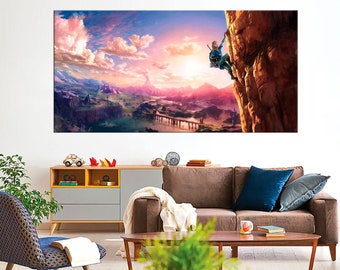 The Legend of Zelda canvas print Zelda poster wall art Breath of the Wild Video Game art Zelda Large canvas art