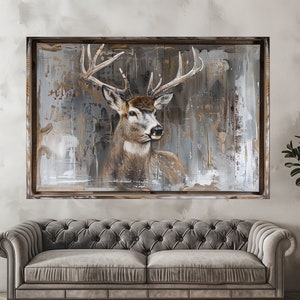 Deer Canvas Print: Rustic Farmhouse Wall Art