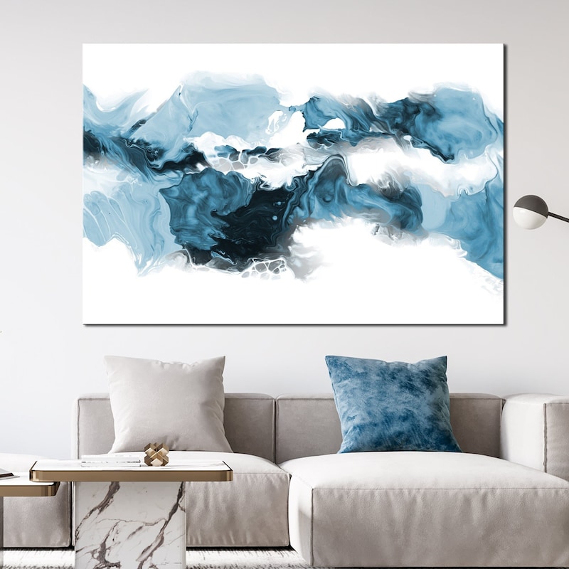 Blue White Wall Art Etsy