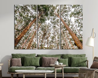 Forest Wall Art Woodland Print Abstract Tree Nature Wall Art Green Tree Painting Extra Large Wall Art