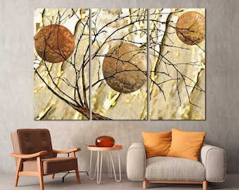 Abstract beige art prints Beige neutral colors Abstract art Large wall art Tree Branch canvas wall art Branches print Living room wall art