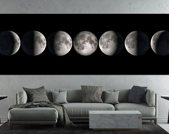 Moon Phase Canvas Print, Extra Large Wall Art