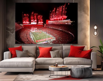 Ohio State Buckeyes Stadium Canvas Art, Football Print, Man Cave Decor