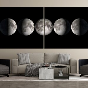 May include: A black and white image of the moon in eight different phases. The moon is shown against a black background.
