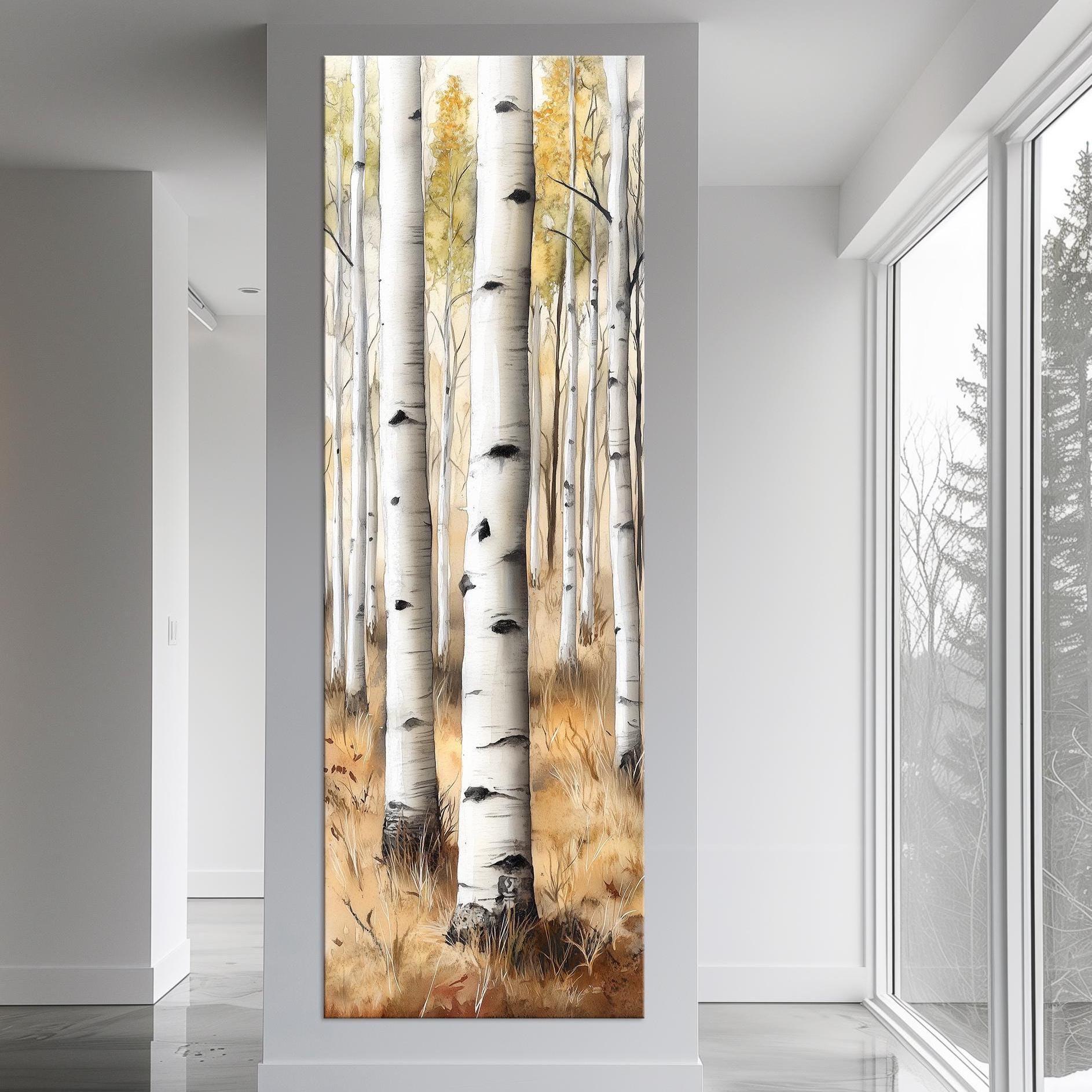 Birch Forest Canvas Print: Autumn Nature Wall Art