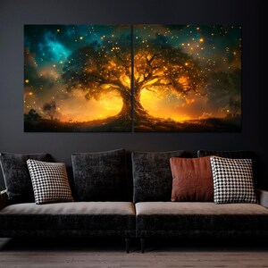 Yggdrasil canvas wall art Tree of Life Norse Mythology wall art Celtic Tree of life Spiritual Large canvas art