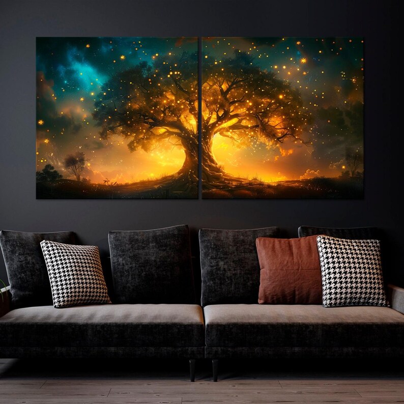 Yggdrasil canvas wall art Tree of Life Norse Mythology wall art Celtic Tree of life Spiritual Large canvas art