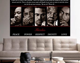 Thinker Canvas Print | Obama, Mandela, Marley, X