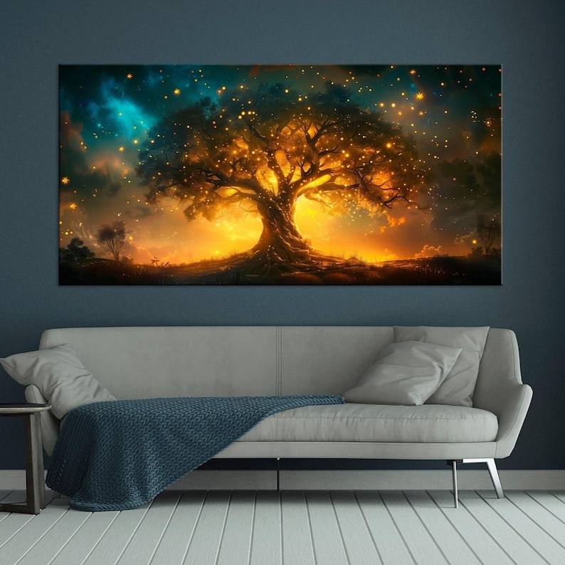 Yggdrasil canvas wall art Tree of Life Norse Mythology wall art Celtic Tree of life Spiritual Large canvas art