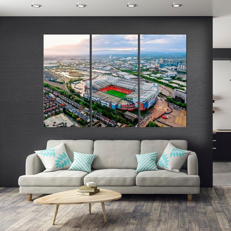 Old Trafford Canvas Print, Manchester United Stadium Wall Art