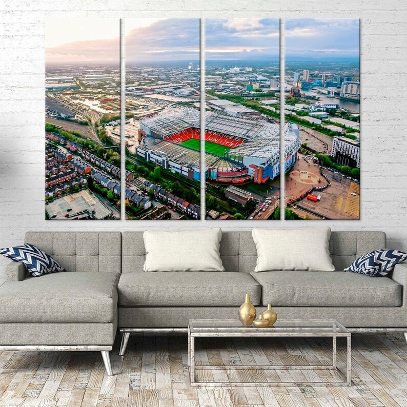 Old Trafford Canvas Print, Manchester United Stadium Wall Art