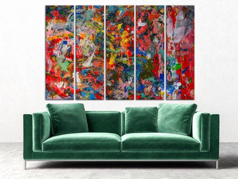 Abstract Colorful Painting Bright Multicolor Wall Art Abstract Etsy