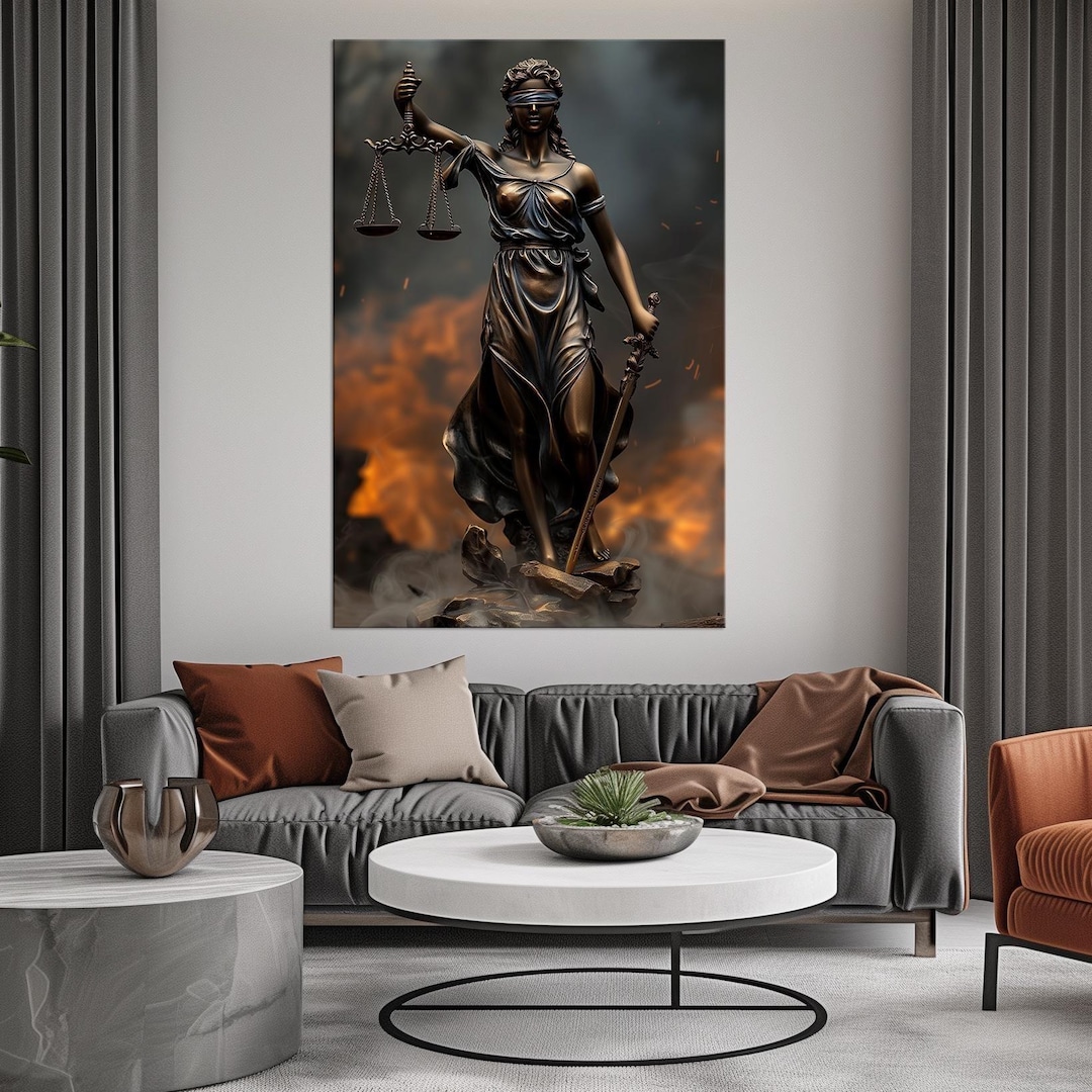 Lady Justice Large Canvas Wall Art Prints Scales of Justice Canvas Art ...