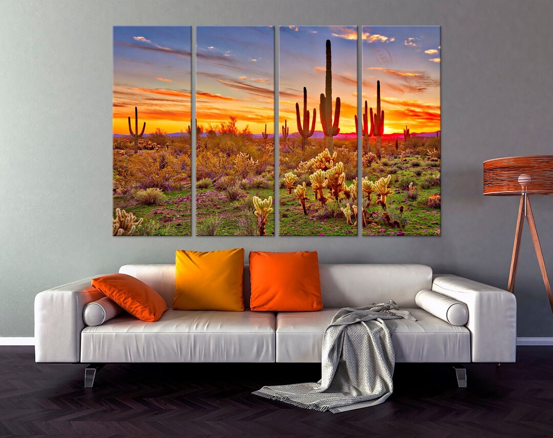 Colorful Sunset Canvas Print Sonoran Desert Phoenix Arizona Wall Art ...