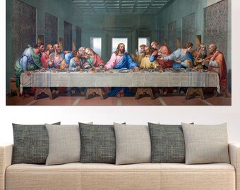 The Last Supper Canvas Print: Leonardo da Vinci Christian Biblical Artwork (Ready to Hang)