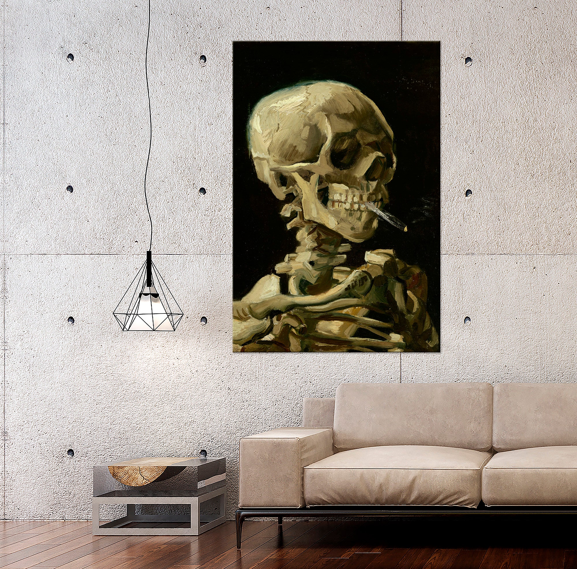 Discover Vincent Van Gogh Print Skeleton with a Burning Cig Canvas