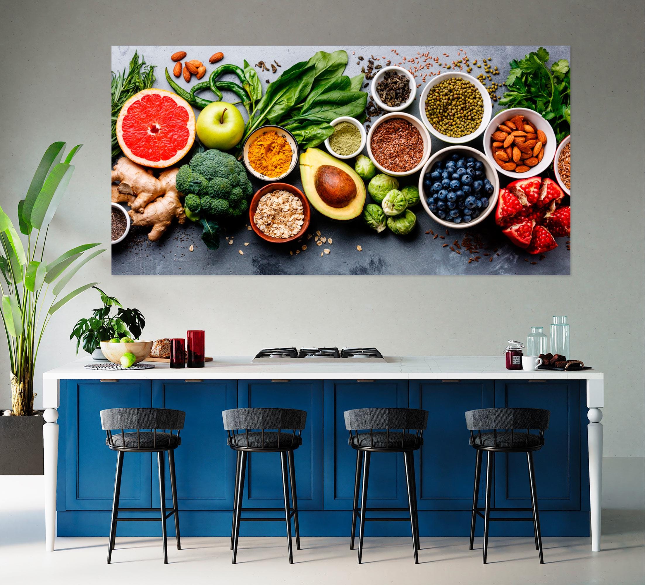 best kitchen wall art: vibrant prints to elevate your... Vibrant Food Canvas Art Print, Kitchen & Dining Decor - Etsy