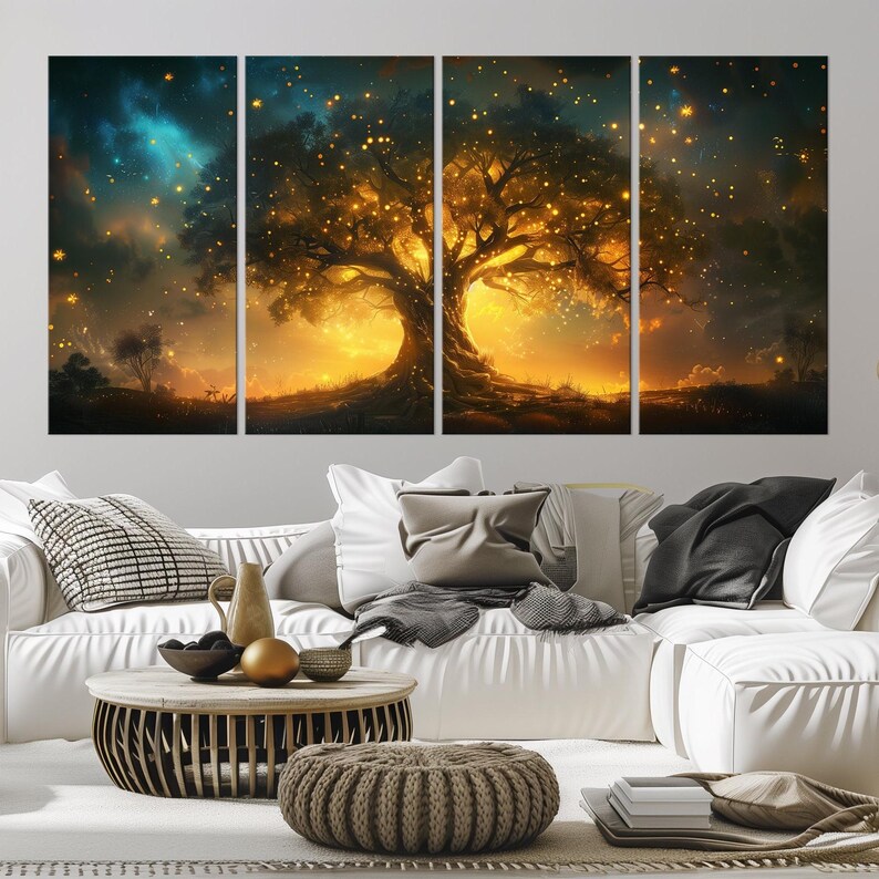 Yggdrasil canvas wall art Tree of Life Norse Mythology wall art Celtic Tree of life Spiritual Large canvas art