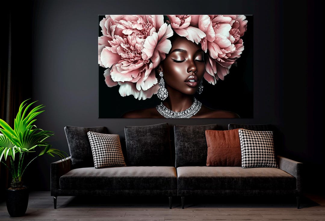 Black Woman Large Canvas Wall Art Prints African American Wall Art ...