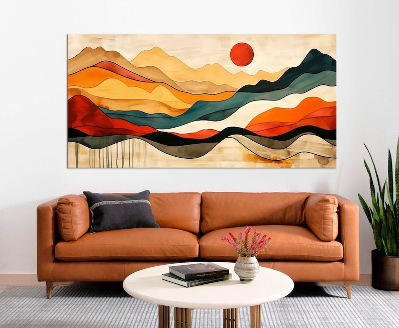 Mountain Canvas Print Abstract Landscape Painting Print Mountain Wall