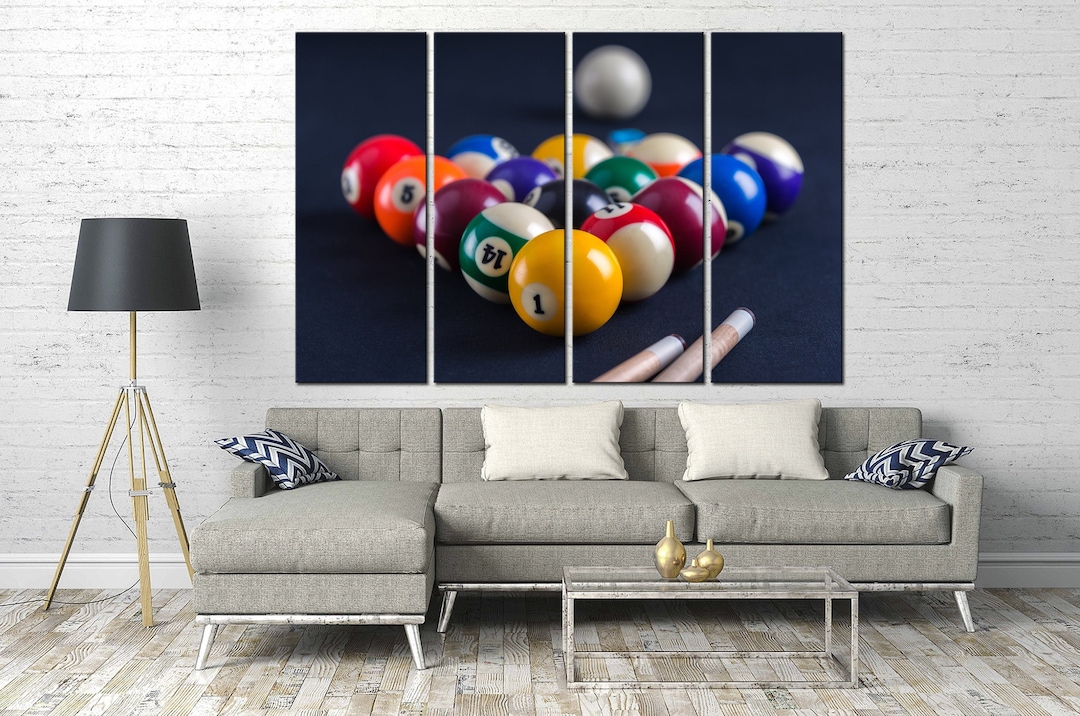 Pool Table Art Prints Billiards Wall Art Canvas Man Cave Game Room