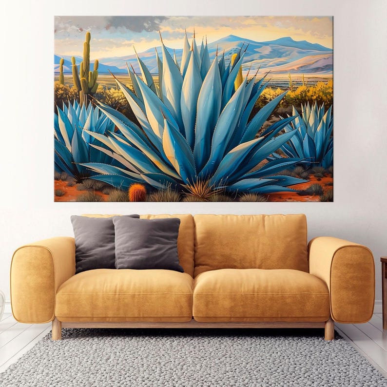 Blue Agave Cactus Canvas Print, Arizona Desert Wall Art - Etsy