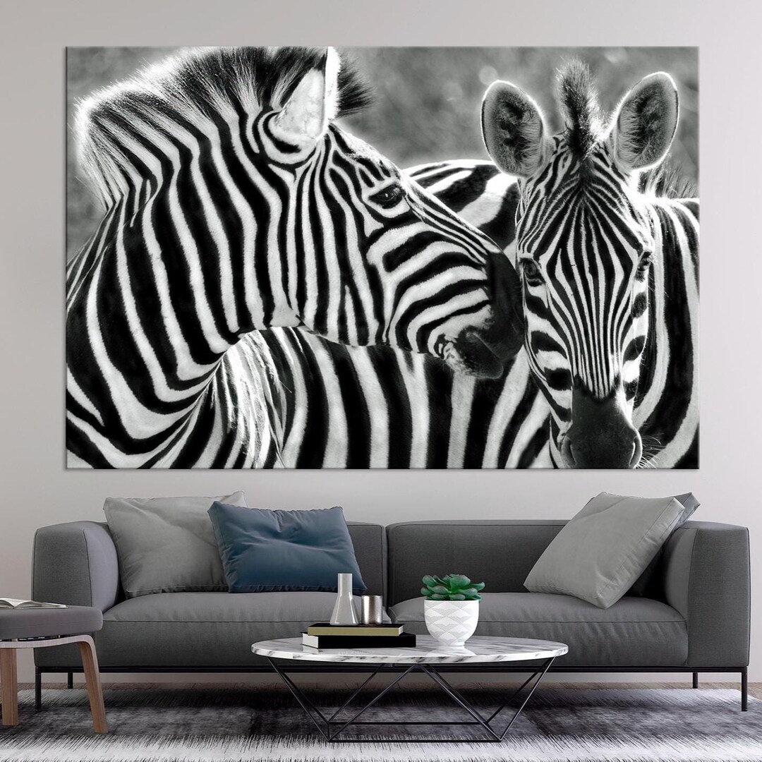 Zebra Canvas Print: Black and White Safari Animal Wall Art - Etsy