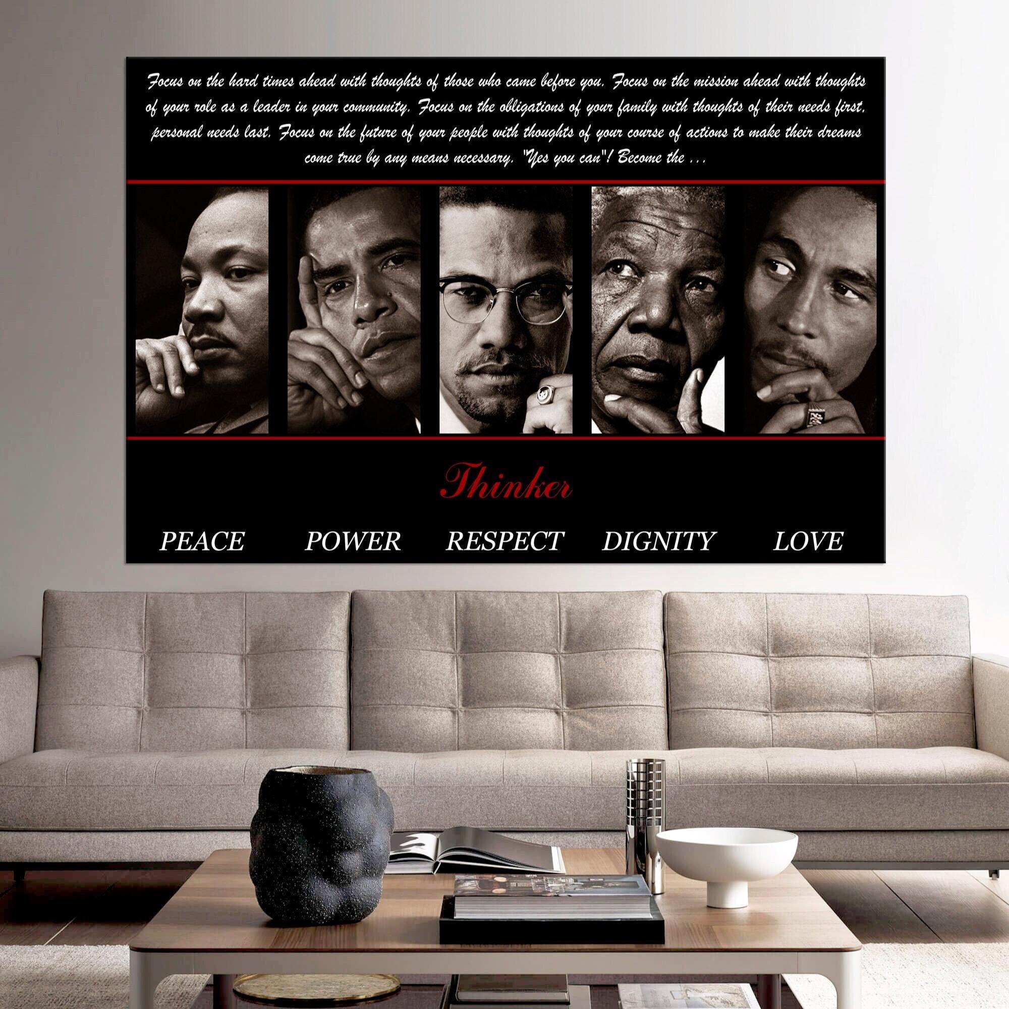 Thinker Canvas Print Obama, Mandela, Marley, X