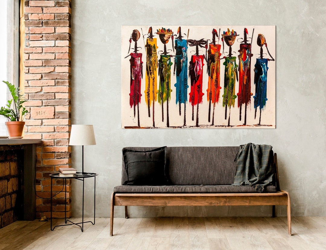 Abstract African Art Prints Large Wall Art African American Canvas Wall