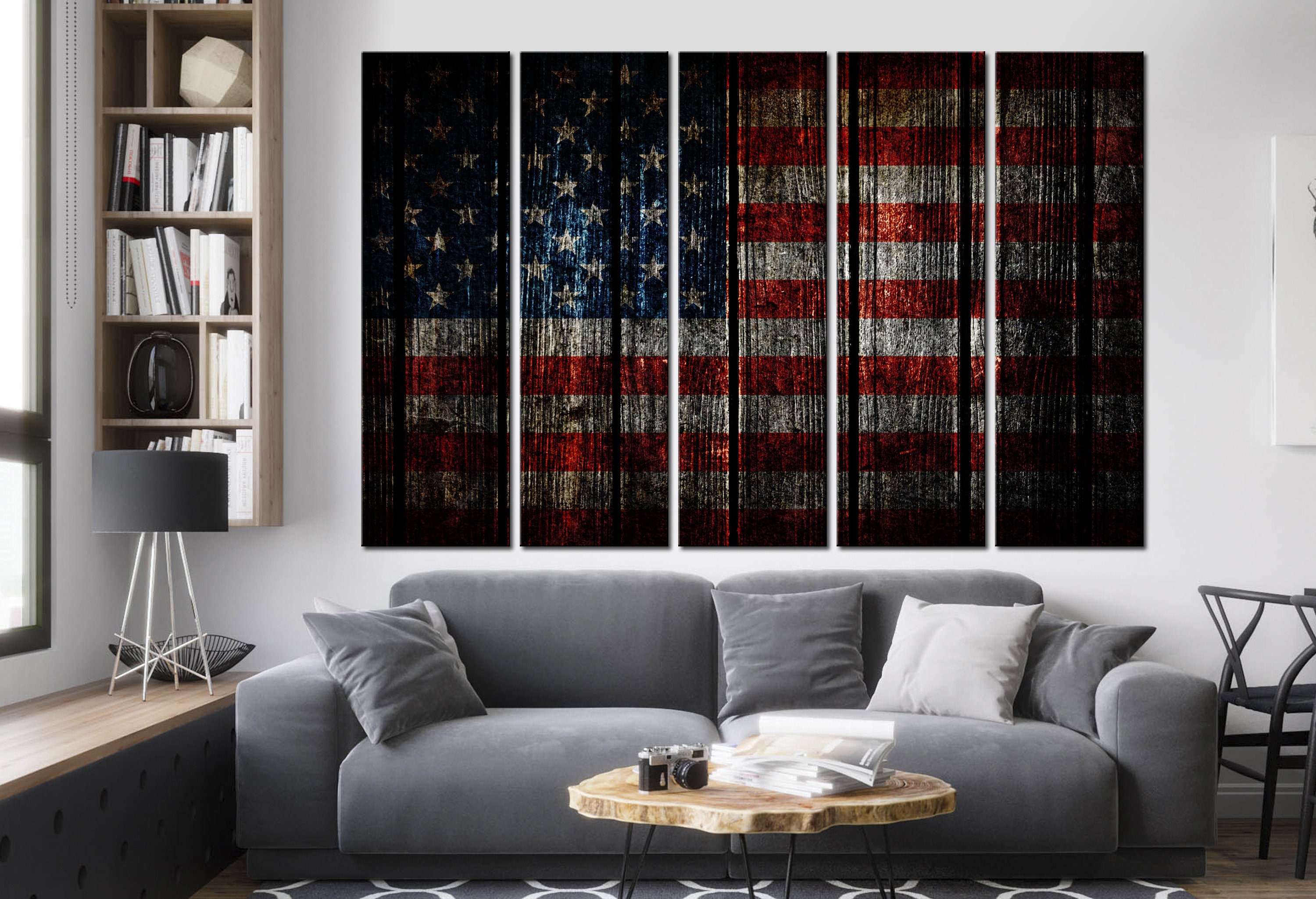 United canvas wall art American Flag prints - Etsy