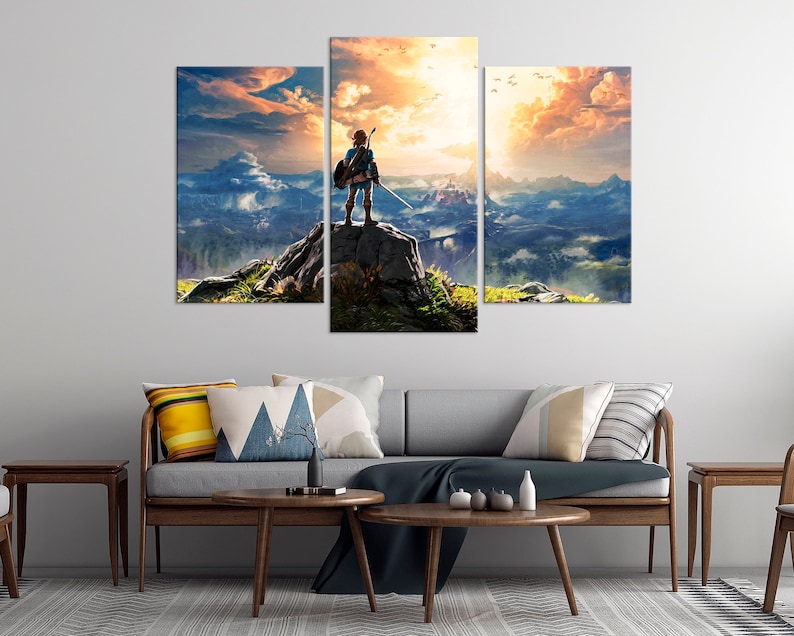 Impresión en lienzo de Zelda: Breath of the Wild, decoración para sala de juegos imagen 4