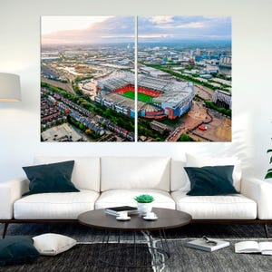 Old Trafford Canvas Print, Manchester United Stadium Wall Art