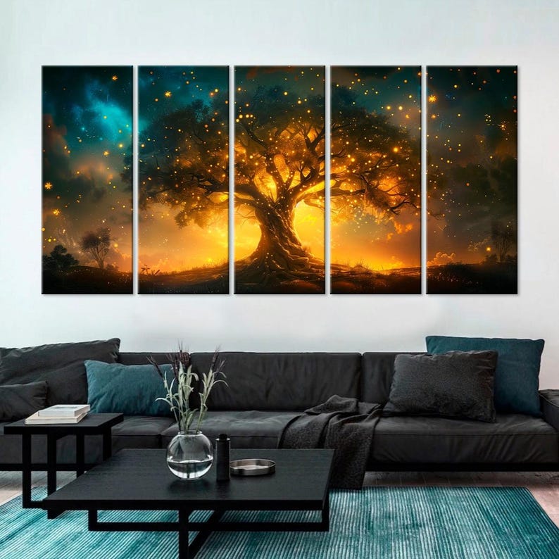 Yggdrasil canvas wall art Tree of Life Norse Mythology wall art Celtic Tree of life Spiritual Large canvas art